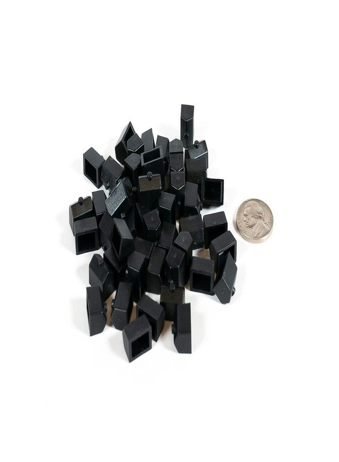 Morrison Games Plastic Houses: Black Color Board Game Replacement House (Colored Miniature Town & City Buildings, Board Game Playing Pieces) | 50 Pieces - Image 1